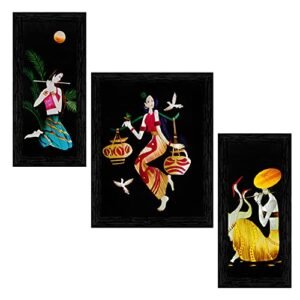 Indianara 3 Pc Set Of Still Art Paintings Without Glass (6 X…