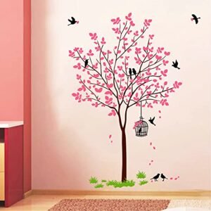 Decal O Decal PVC Vinyl Tree with Birds and Nest Botanical W…