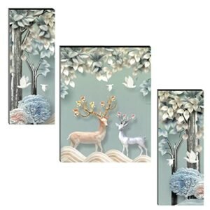 Indianara Set of 3 Deers Art MDF Art Painting (4064FL) witho…