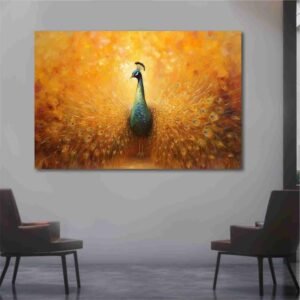 SAF Unframed Rolled Art Print||Beautiful Peacock Canvas Wall…