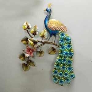 CraftVatika Metal Peacock Wall Art Decor Hanging Sculpture M…