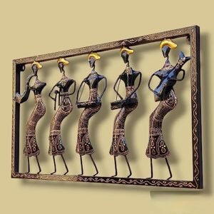 pranjals house Vintage 5 Musicians Doll Black Metal Wall Art…