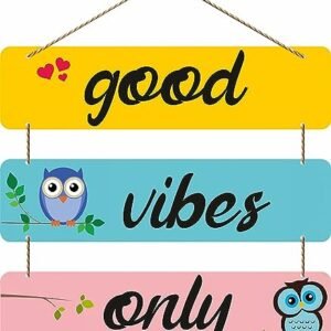 WALLMAX Good Vibes Quotes Wooden Hanging for Home Decor | Of…