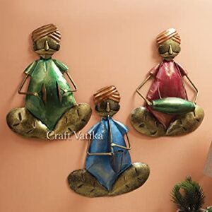 CraftVatika Metal Rajasthani Musician Playing Wall Art Hangi…