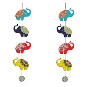 Artvibes Colorful Elephants Wall and Door Hanging for HomeDe…