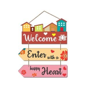 Shri Kanth Art Welcome Enter with a Happy Heart Decorative W…