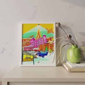 Art Street Pop Art Aamchi Mumbai City Texture Paper Framed A…